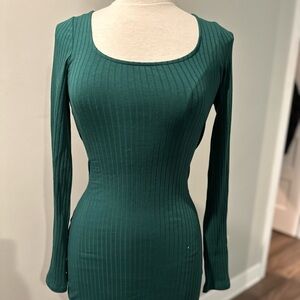 forest green dress from h&m